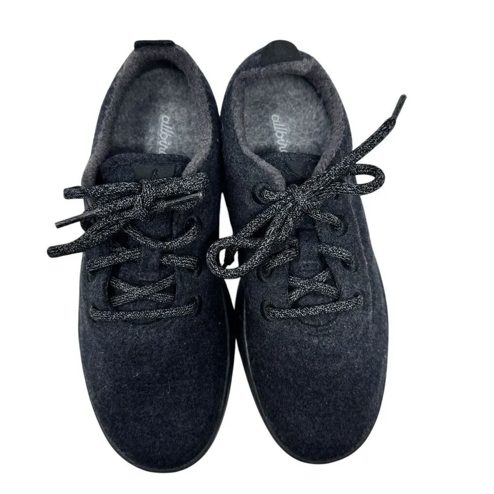 Allbirds Women's Dark Grey Merino Wool Lace‎ Up Sneakers Size 8